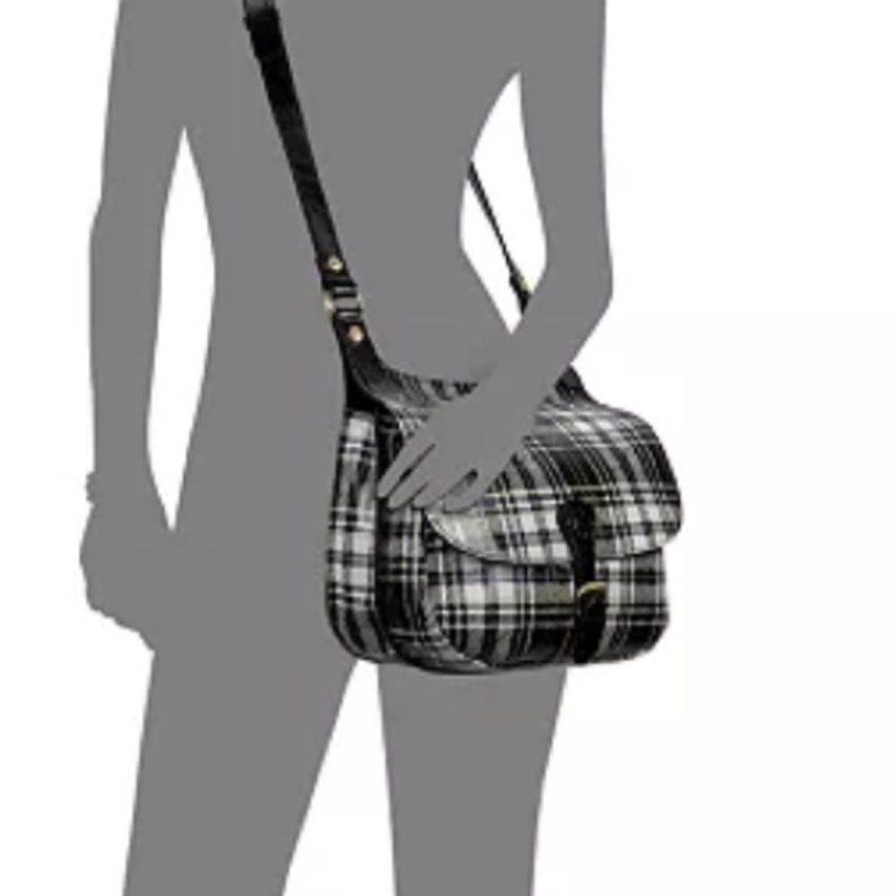 NWT Patricia Nash Leather London Plaid Double Compartment Crossbody Saddle Bag - Picture 15 of 16